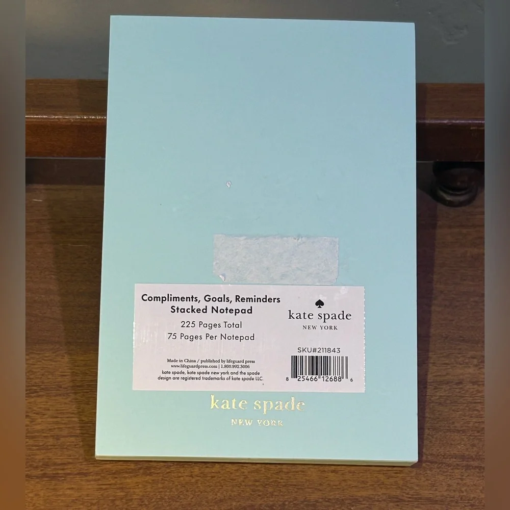 Kate Spade Compliments, Goals, Reminders Multicolored Stacked Notepad NWTS